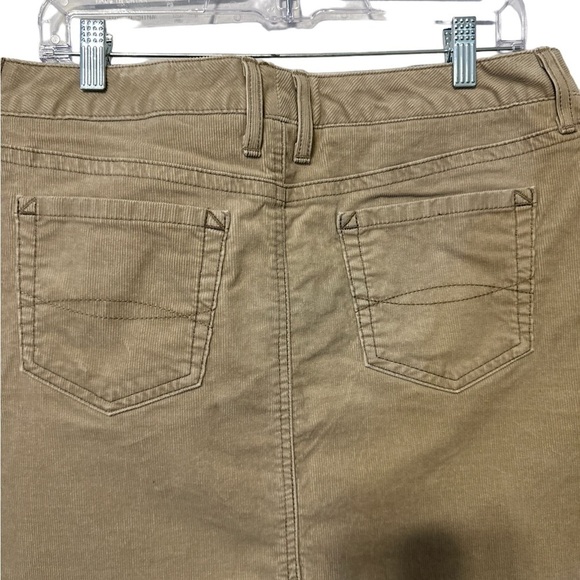LL Bean Corduroy Mini Tan Skirt SZ 12P CottageCore Bohemian Y2K Prairie Country - Picture 4 of 10